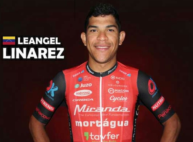Venezolano Leangel Linarez del equipo profesional Portugués Miranda Mortagua correrá este 5 de julio en el arranque pos Covid_19 del ciclismo Luso.